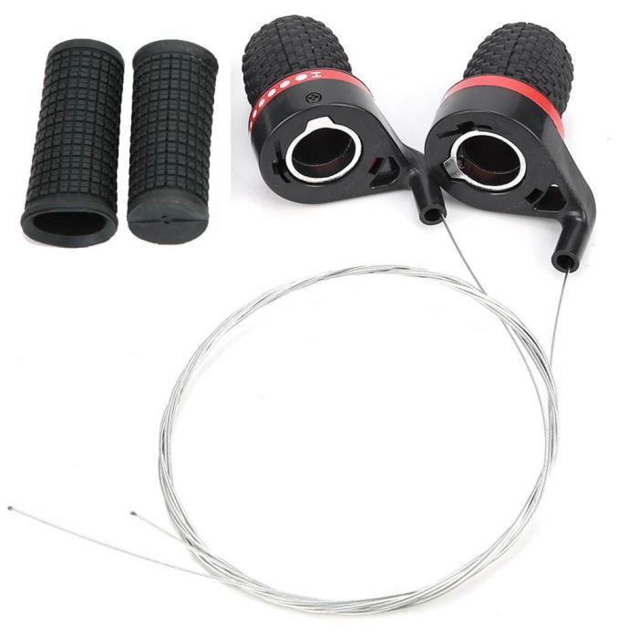 Manette de vitesse en caoutchouc noir et rouge, changement de vitesse de durabilité peu encombrant, pour la vitesse du vélo