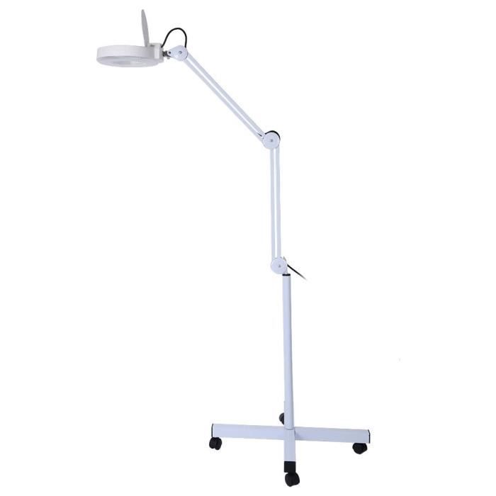 Beltom Lampe Loupe 5 Dioptries – Pied à Roulettes, Bras 95 Cm, Lumière 22W 6400K – Pour Modélisme, Tatouage, Esthétique