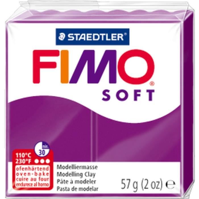 Pâte Polymère FIMO - Marque FIMO - Soft - Violet - 56g