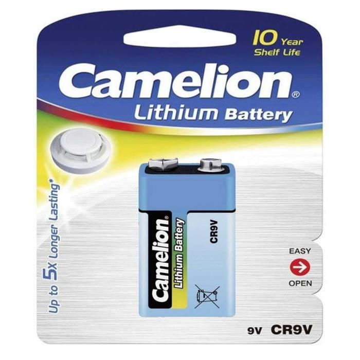 BATTERIE PILE AU LITHIUM 9V PILE CARREE BLOC 9 VOLTS LOT DE 2 PILES