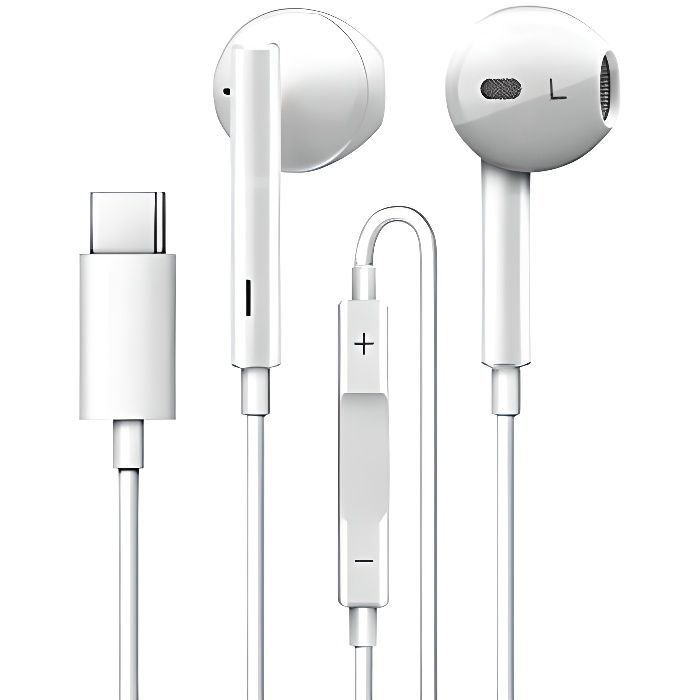 Écouteurs stéréo USB Type C avec Micro pour Smartphones Blanc Cdiscount TV Son Photo
