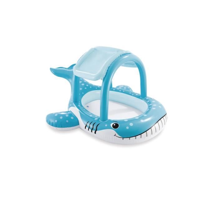 Piscine Bebe Gonflable Avec Ombrelle Baleine 211 X 185 Cm Bleu Cdiscount Jardin
