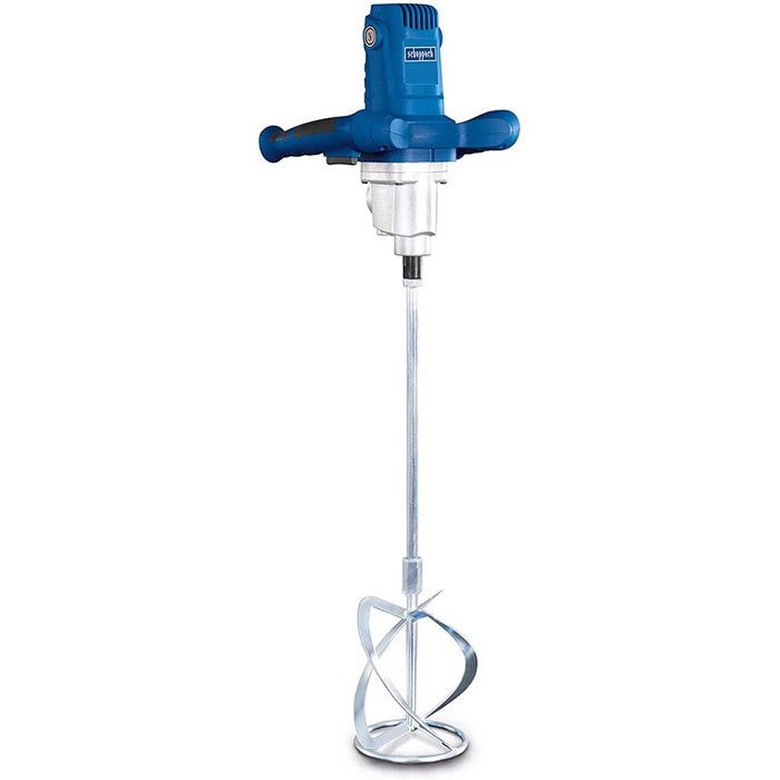 Scheppach Malaxeur PM1600 | Mélangeur à main | Puissance | Longueur de la tige 550mm | Emmanchement M14 | Poignées ergonomiques | Turbines incluses | Idéal pour peinture mortier et crépis