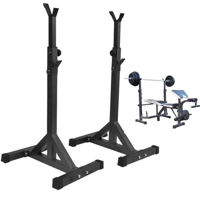 Cage De Musculation Réglable Capacité 1000 Lbs - Support Squat Et Tractions