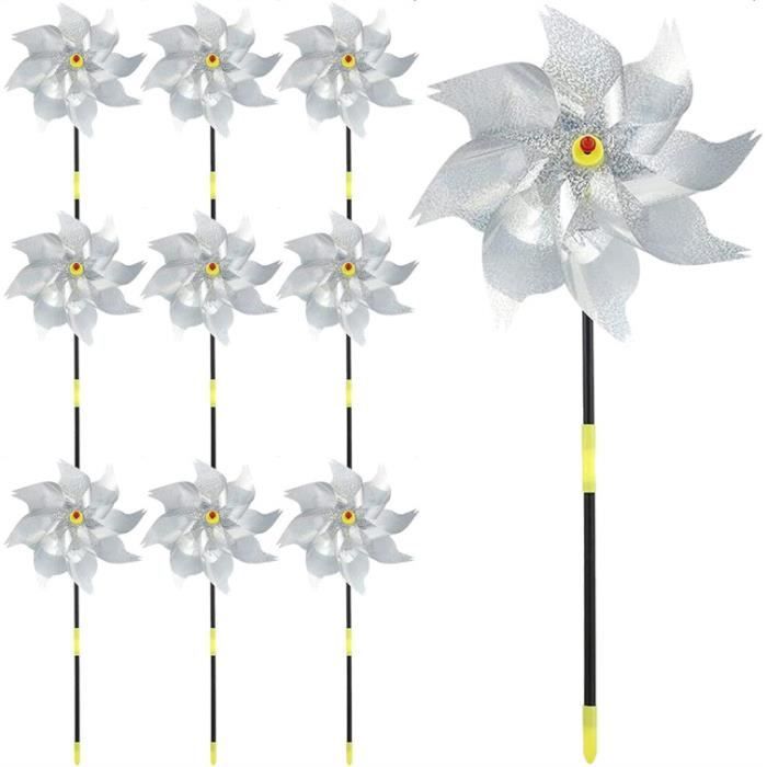 Épouvantail Réfléchissant Tournoyant - Répulsif à Oiseaux Énergie Éolienne - Pour Jardin, Balcon, Bateau - Installation Facile Sans Outils - 13