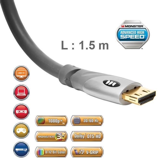 Cable Hdmi 2 0 Uhd Monster Gold 1 5 M Achat Vente Cable Tv Video Son Monster Cable 140737 00 A Prix De Folie Cdiscount