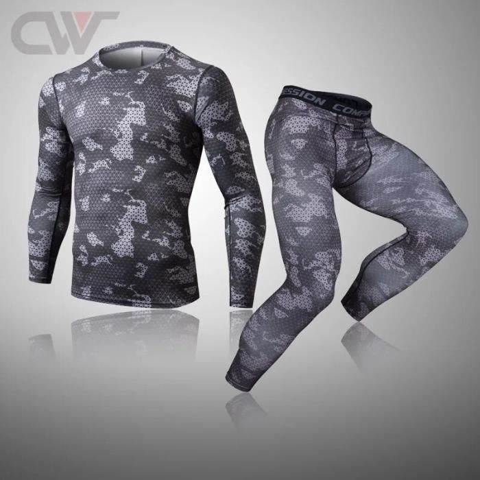 Sous-vêtements Thermiques Homme - Ensemble Compression Chaud Pour Sport Hiver