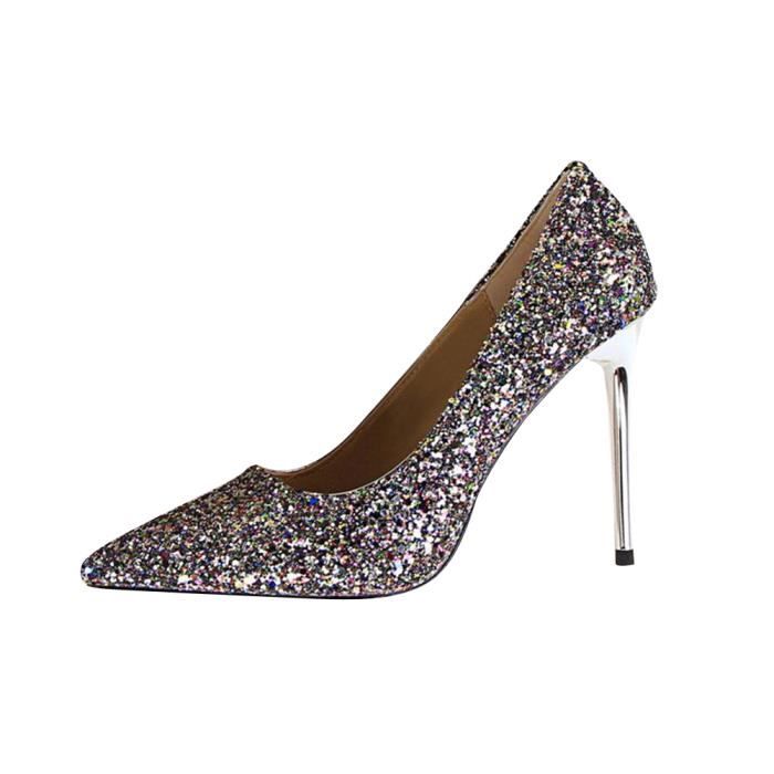 Escarpins Femme Sexy Sparkle Bout Pointu Ferm Talon Haut Aiguille