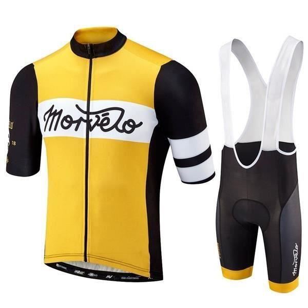 Ensemble Maillot Cyclisme Homme Manches Courtes – Respirant, Anti-UV – Taille à Vérifier