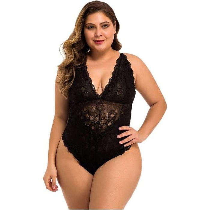 Body femme Body grande taille Sexy col en v Costumes exotiques