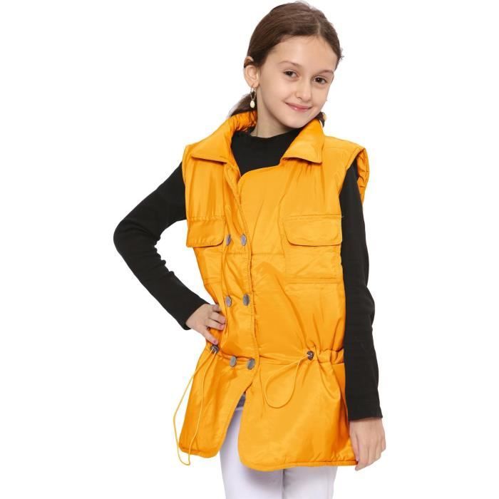 Manteau store fille moutarde