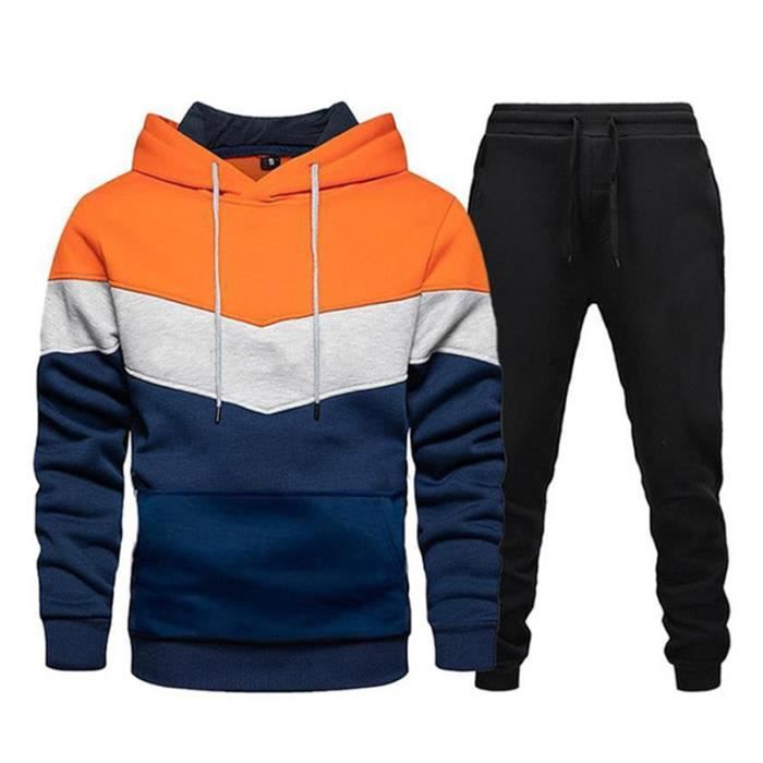 Generisch Survêtement De Sport Pour Homme - 2 Pièces - Costume De Maison - Combinaison De Sport Basique - Couleur Unie - 2 Pièces - Vêtement De Sport Décontracté - Doux, Café 10., XXL