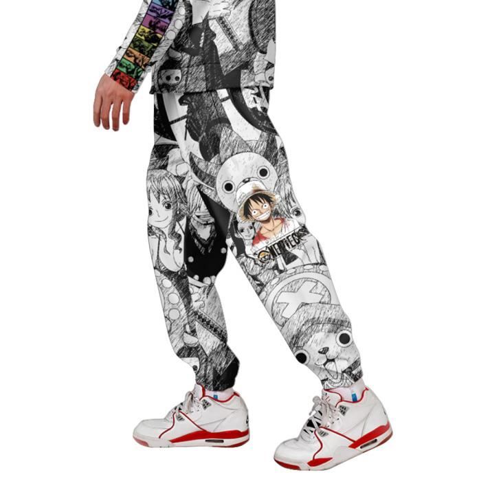 Pantalon Sport Hip Hop WAVOTIQ - Jogging Ethnique Imprimé Chaîne 3D Pour Homme - Confortable Et Tendance