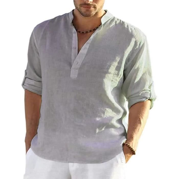 Chemise lin shop slim homme