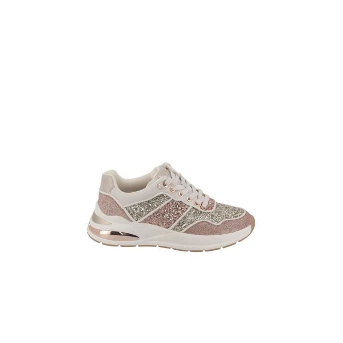 Basket brillante lacets et semelle paisse Rose Rose Cdiscount