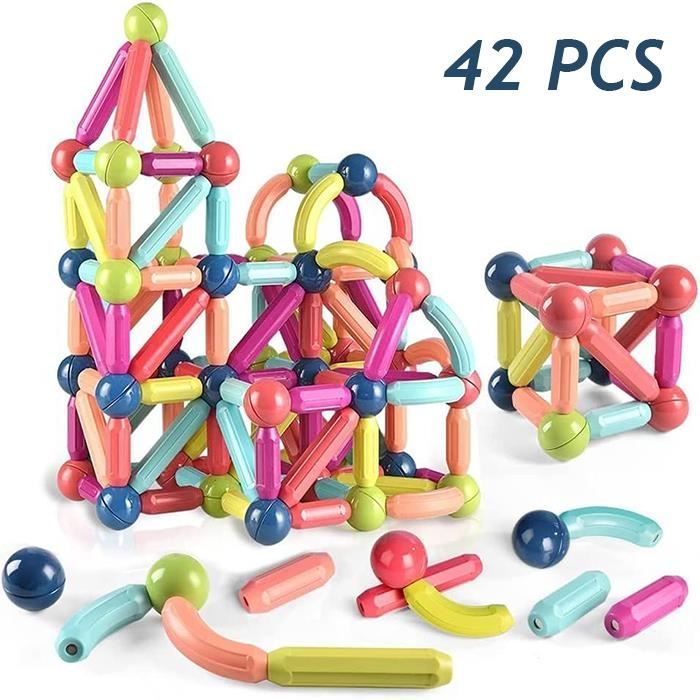 Acheter 23MM 3D bricolage bâtons de construction magnétiques jouets aimant  jouets éducatifs empilables ensemble de jouets pour enfants et adultes jouet  de construction non toxique Puzzle avec boîte de rangement
