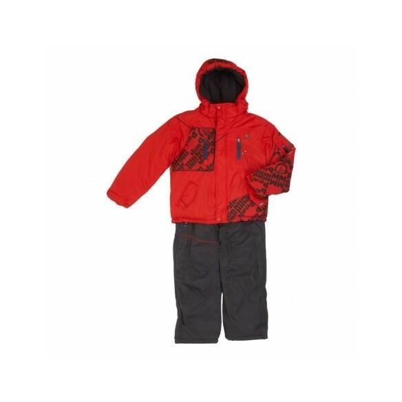 Combinaison de ski enfant Peak Mountain Eslalob rouge carbone