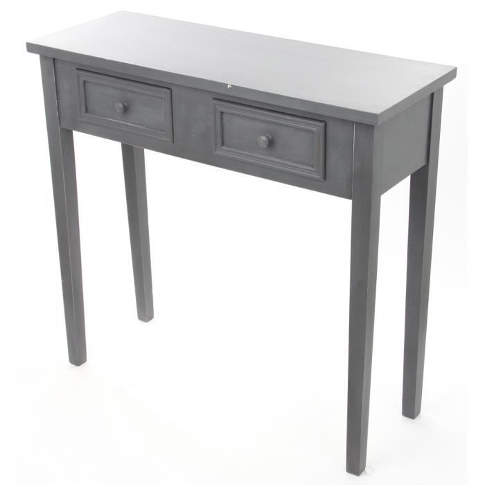 Console 2 Tiroirs Gris Felix Longueur 80 X Largeur 30 X Hauteur