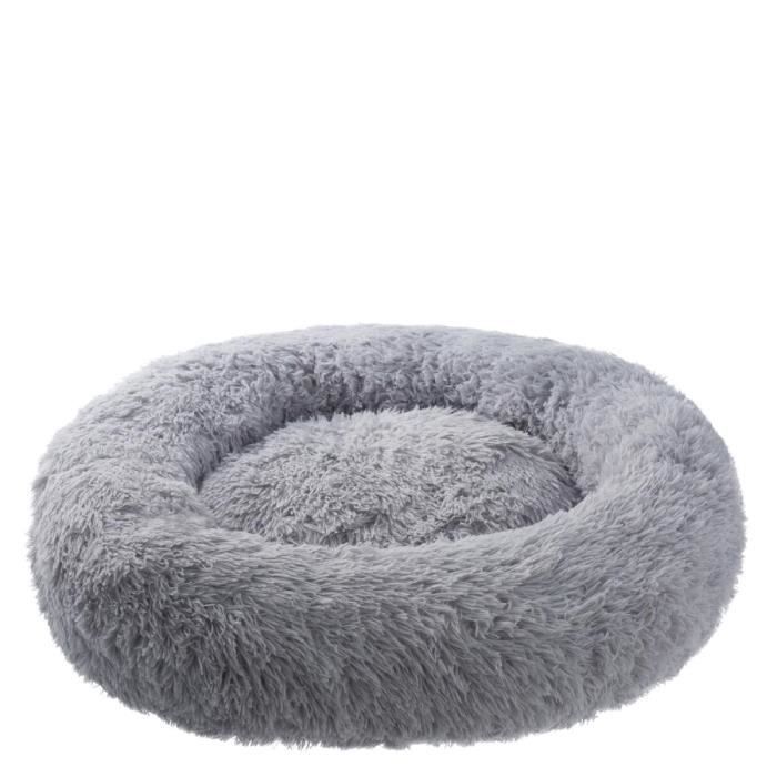Meilleurs prix pour Coussin rond pour chien Donut - petstuff® - Gris Clair - Ø 120 cm - Antidérapant, Moelleux, Lavable