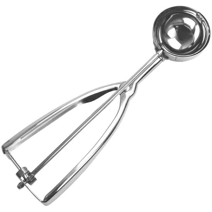 Cuillère Boule à Glace Et Dessert - Manche En Bois, Tête Inox, Fabriqué En Italie