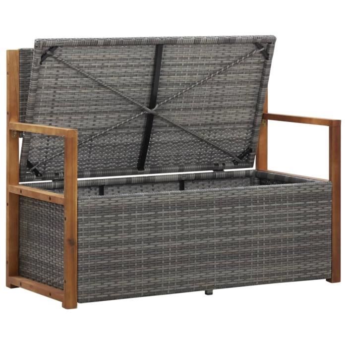 HOME DECO FACTORY HD0471 Coffre Banc Pliable Gris Foncé - Rangement Et Assise Confortable