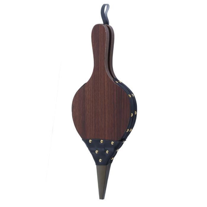 Soufflet Pour Cheminée En Bois Et Cuir - Longueur Environ 40 Cm - Pour Allumer Le Feu Facilement - Décoration Et Outil Pratique
