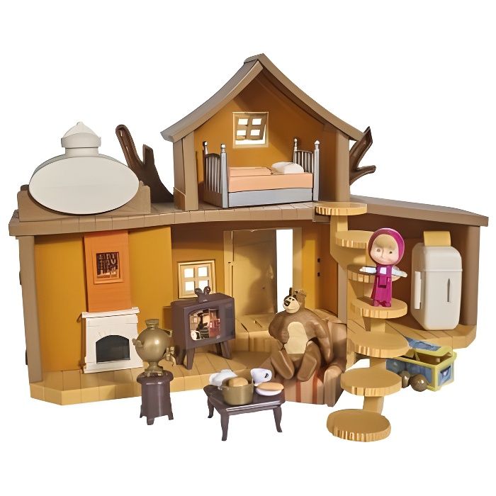 Maison hutte de Michka avec sons + figurines + accessoires - Masha & Michka