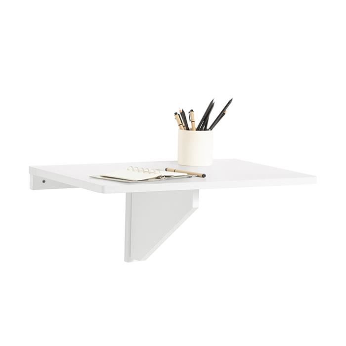 sobuy® fwt03-w table murale rabattable en bois, table de cuisine, table enfant, l60×p40cm -blanc