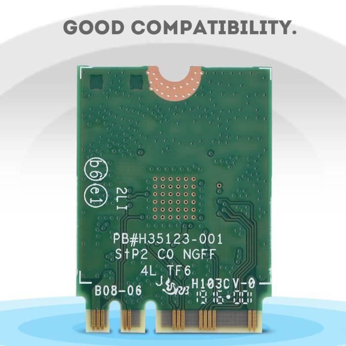Carte WiFi Intel Dual Band AC 3165NGW M.2 NGFF + Bluetooth 4.2 – Pour PC Portable, Remplacement Facile