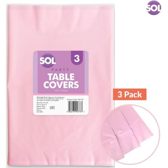 Sol Couleur Table Housse 3 X Uni Pastel Nappe Pour Mariage Bebe Douche Anniversaires Fete Rose Achat Vente Nappe De Table Cdiscount
