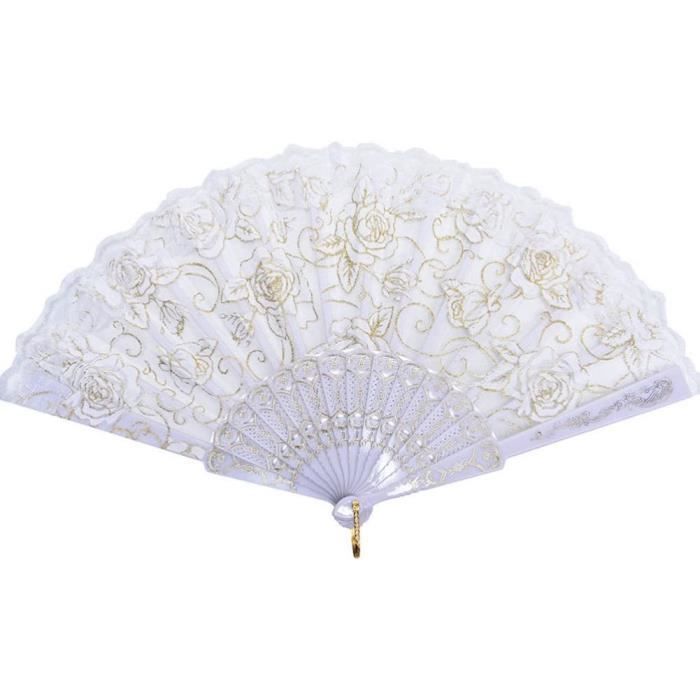 Raveahem Grand éventail pliable à paillettes avec étui, pour homme et femme, pour EDM, festival, club, fête, danse, (argent + noir, taille L, 33 cm