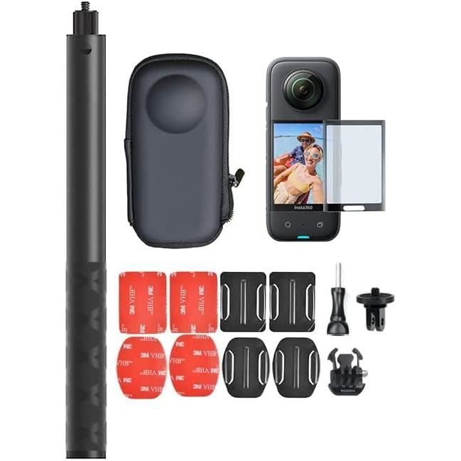 Kit d'accessoires pour Insta360 One X3, perche selfie + boîtier de caméra  portable + film de protection d'écran + support autoco81 - Cdiscount  Appareil Photo
