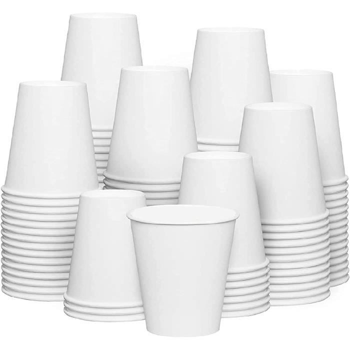 Gobelets Jetables En Carton VELCUP - Lot De 400, 200 Ml, Résistants à La Chaleur, Blancs