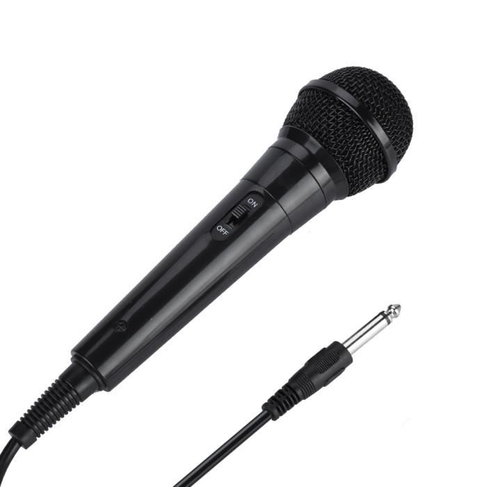 Microphone Dynamique Pro – Fil Long – Noir – Avec Interrupteur – Unidirectionnel