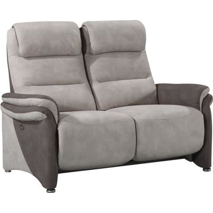 Canape Relax Electrique 2 Places Brun Mastic Zenia L 144 X L 96 X H 107 Achat Vente Canape Sofa Divan Cdiscount