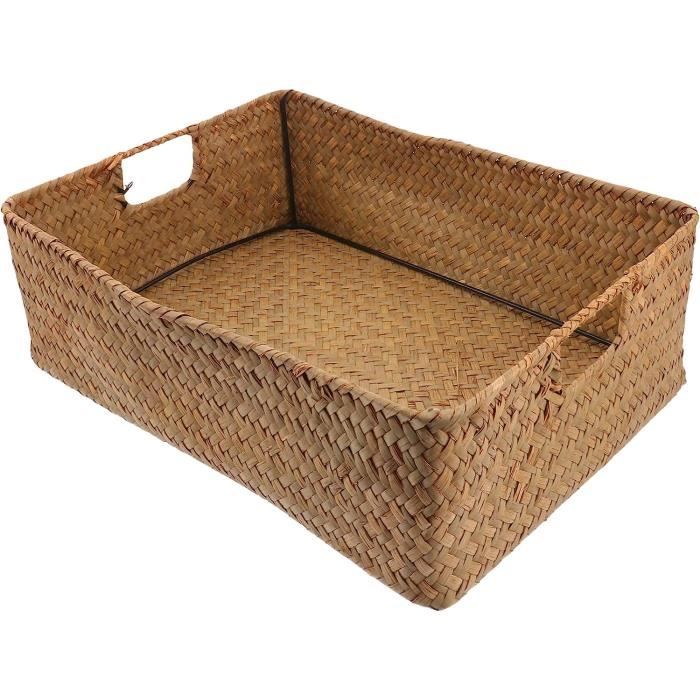 Panier En Osier Tissé Avec Anse - Portable Et Polyvalent - Pour Pique-nique, Rangement, Décoration - Style Naturel