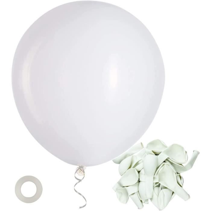 Ballon Blanc, 10 Pièce 24 Pouces Ballon Blanc Nacré, Ballon ...