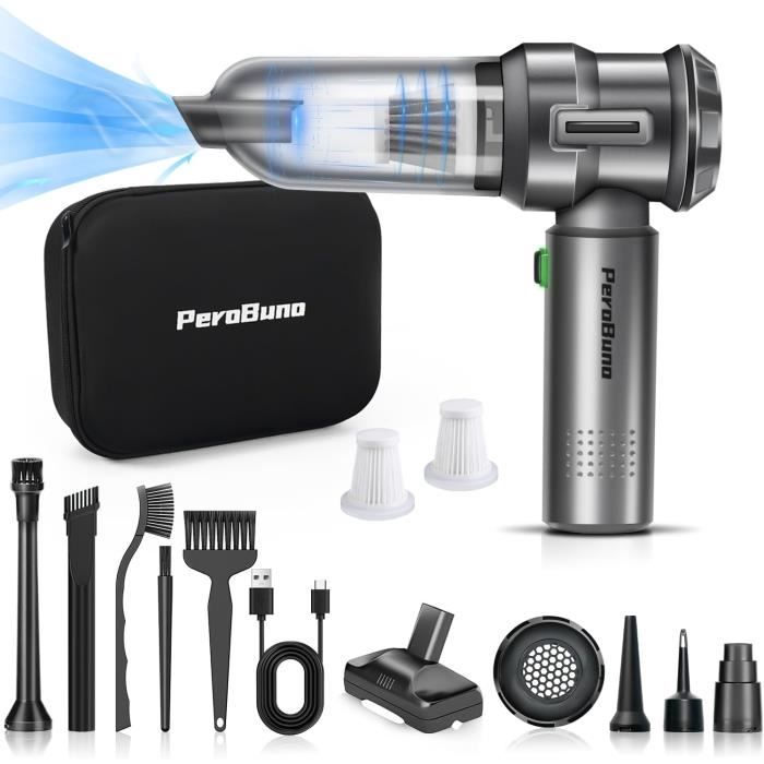 Aspirateur 3-en-1 PeroBuno Pour PC - Nettoyage Clavier, Souffleur Air Comprimé - Sans Fil Et Portable