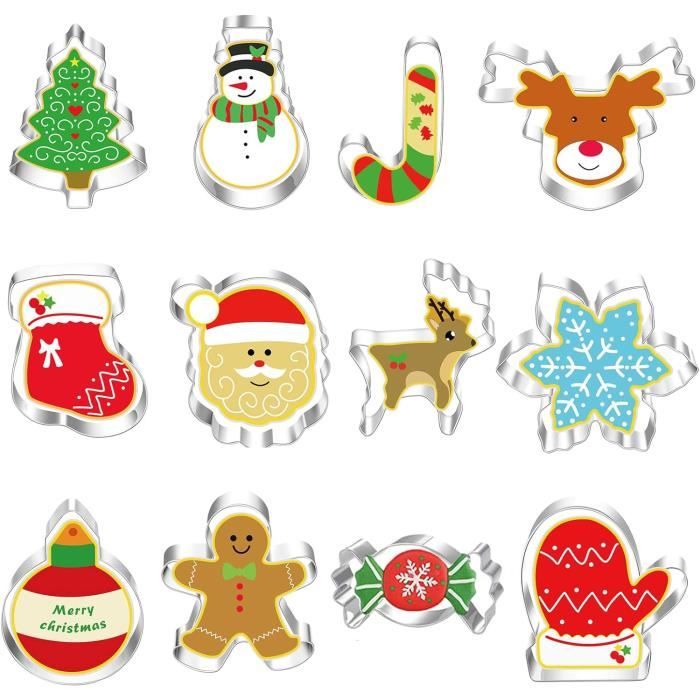 Lot De 20 Emporte-Pièces De Noël - Bonhomme Pain D'Épice, Flocon, Sapin, Bonhomme De Neige - 9
