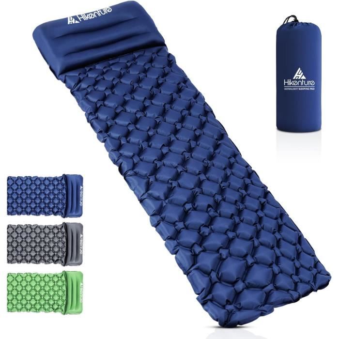 TATUNER Matelas de Camping Auto-gonflant en Mousse élastique - avec Coussin intégré - Matelas Gonflable Ultra épais de 7 cm - Gonflage Rapide en 25 Secondes - Pratique pour Tente, Sac à
