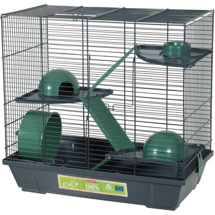 Zolux Hamster cage EHOP 50 cm, triple, green, Cage + enclos