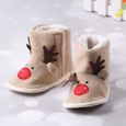 1 paire de chaussures pour bébés brodées antidérapantes bottes de Noël à fond  KIT - COFFRET - AUTRES ARTICLES DECORATION DE NOEL-1