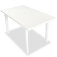 Qualité luxe© | Mobilier à dîner de jardin & Ensemble de 1 table avec 6 chaises & Plastique Blanc |872227-1