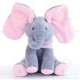 CONFO®  Peek-a-boo mignon Éléphant chantant peluche bébé Cute Singing Stuffed Animated Des gamins Cadeau souple-1