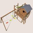 SOULET - Aire de jeux pour enfant maisonnette avec portique et corde à  grimper - COTTAGE HAPPY sans optionEn Bois -Pour Particulier-1