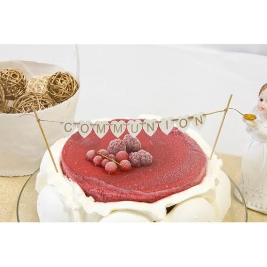 Decoration Gateau Dore Pour Communion En Bois X1 Ref Dek0487 Top Cake Cdiscount Maison