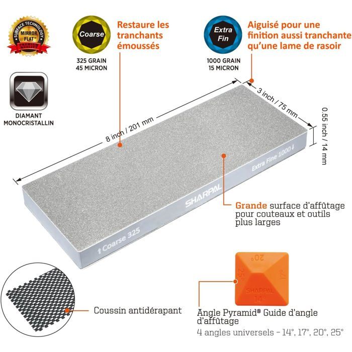 Pierre à Aiguiser Diamant Pliante - Double Face Grain 400/600, Pour Couteaux, Ciseaux, Outils De Jardin, Poche, Camping, Extérieur - 3