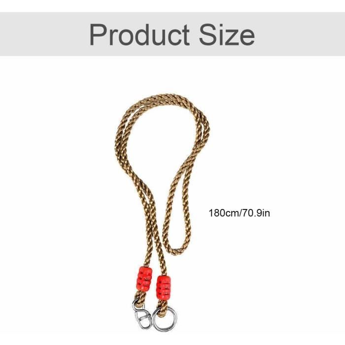 Naapesi Corde d'extension pour Balançoire, Ajustable Sangles de Hamac, Fixation pour Balançoire, Sangles de Cordes d'arbre d'oscillation, Convient aux Hamacs, Balançoires, Max 300kg / 660lb