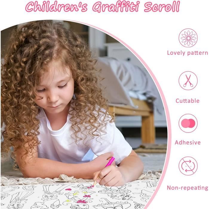 VIDSTW Rouleau Papier Dessin 30×300cm Coloriage Enfant Book Animal Coloriage Book Coloriage Geant Book Livre De Coloriage Cutable Cahier Dessin Enfant Adapte Aux Bricolage Graffiti Enfants Cadeaux