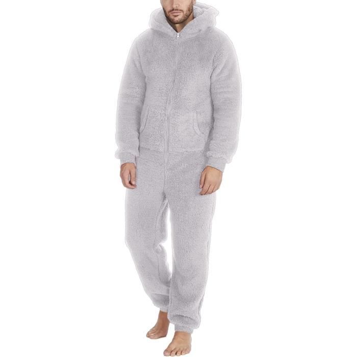 Grenouill re pour Homme Polaire Pyjama en Flanelle Capuche